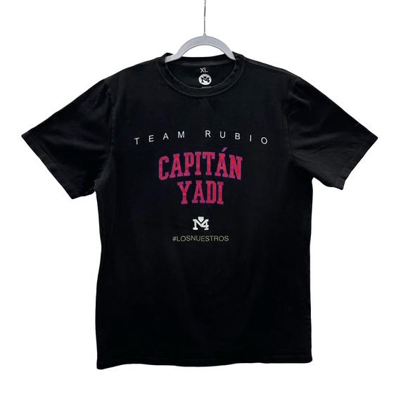 M4 Black Red Team Rubio Capitan Yadi Crewneck Cotton Blend Baseball T-Shirt XL - Picture 1 of 6